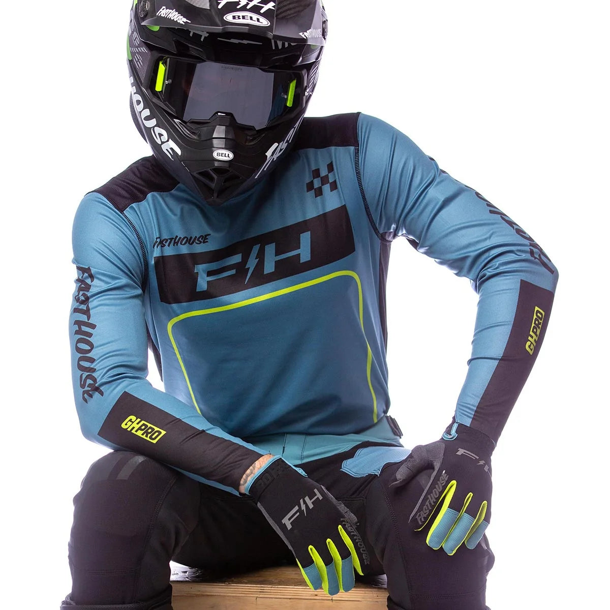 Grindhouse Pro Apex LS Jersey, Slate/Flo Green