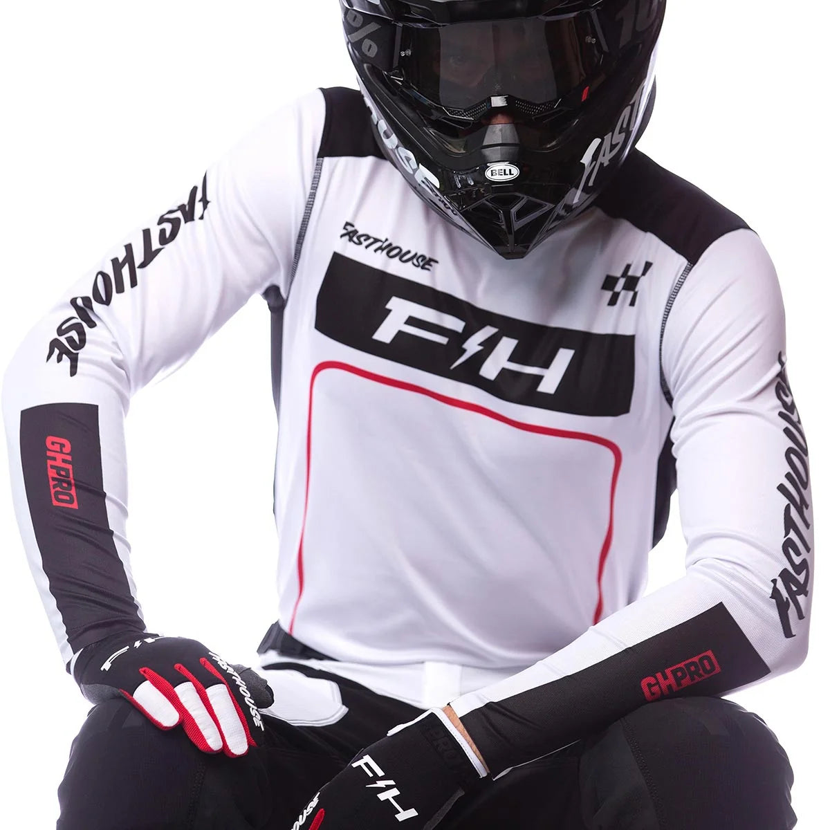 Grindhouse Pro Apex LS Jersey, White/Red