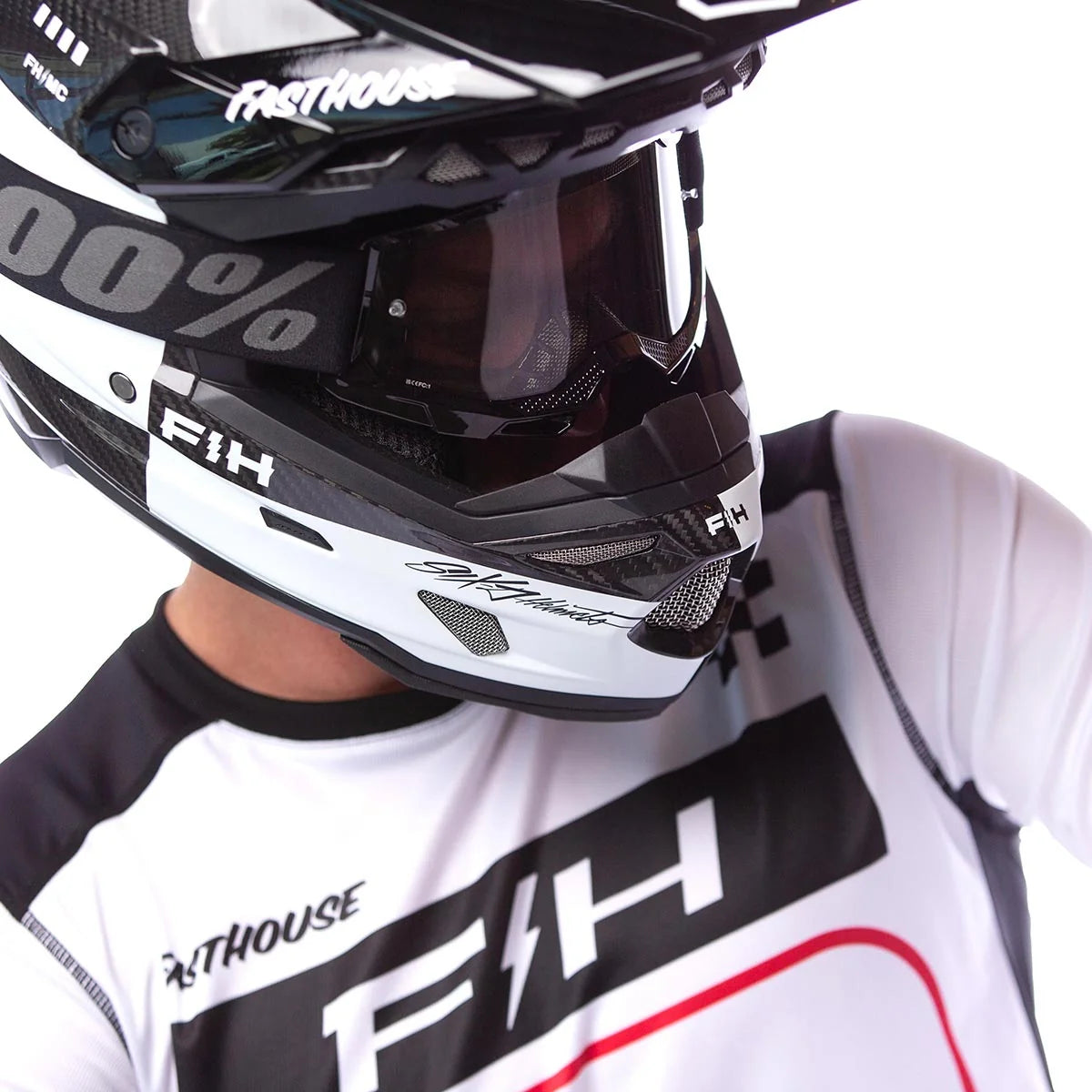 Grindhouse Pro Apex LS Jersey, White/Red
