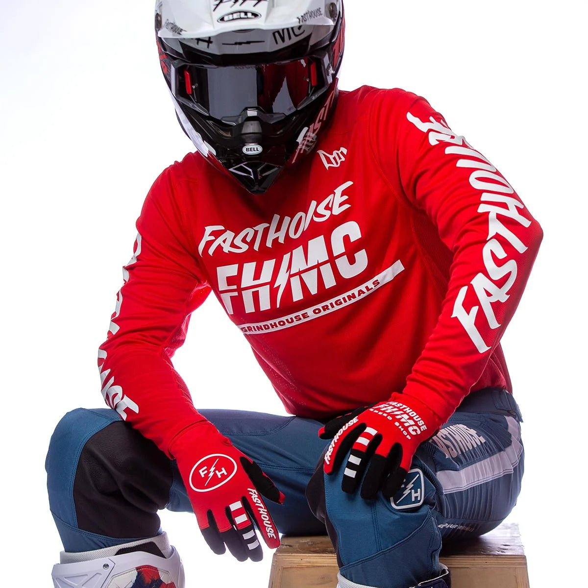 Grindhouse Score LS Jersey, Red/White