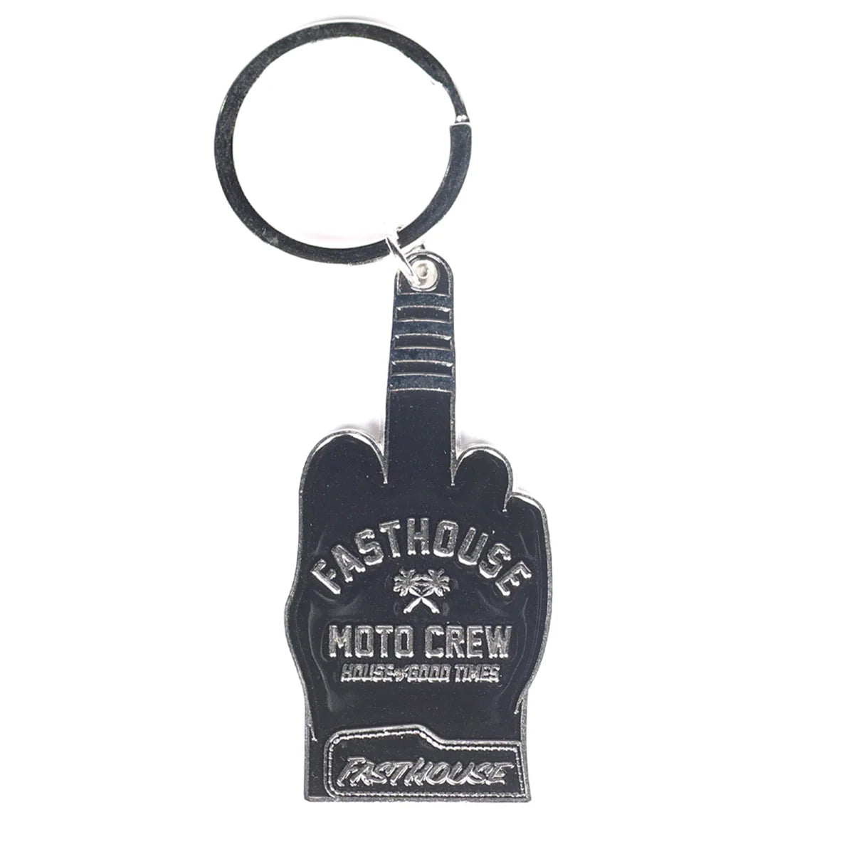 Number One Enamel Keychain, Black