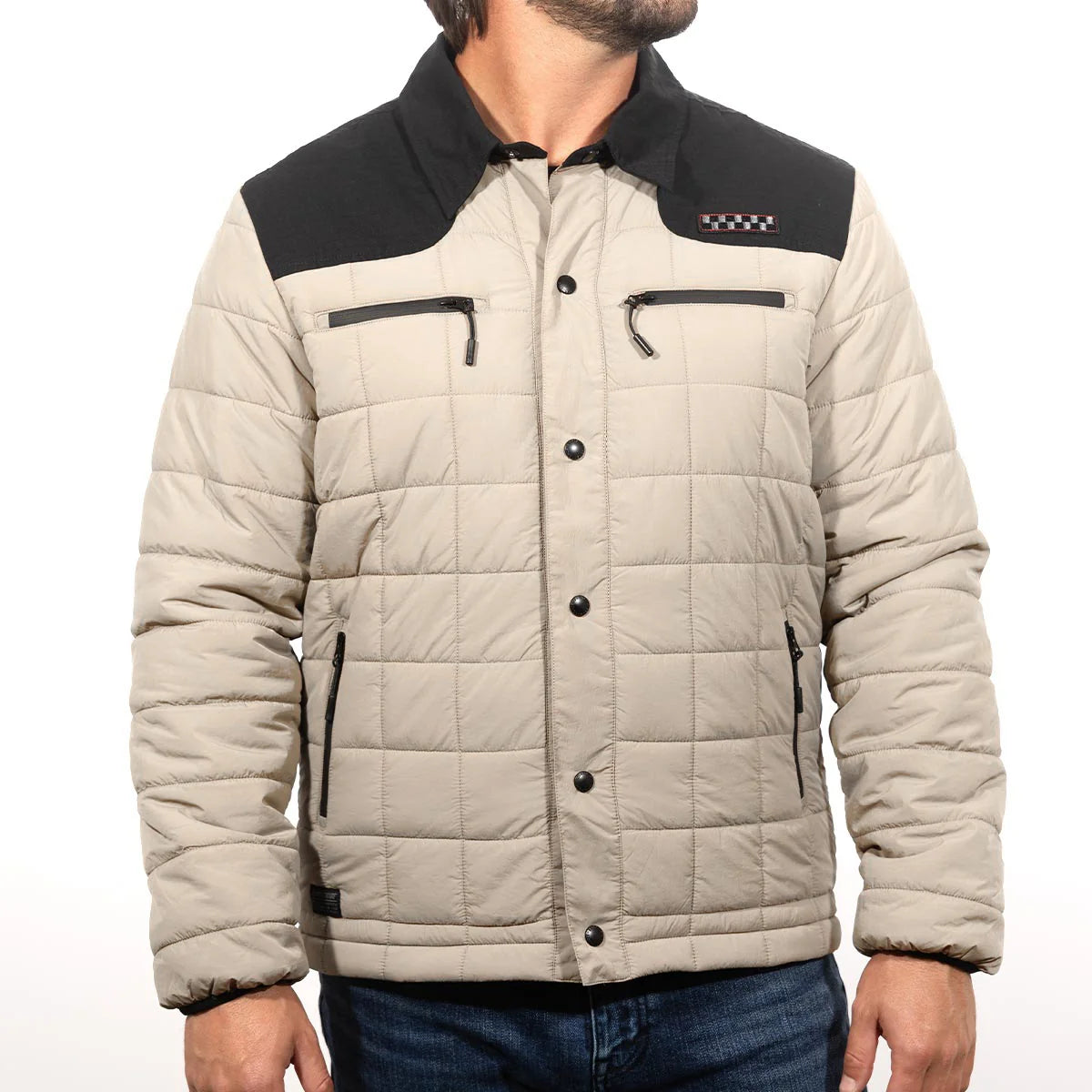 Logan Puffer Jacket Greige/Black