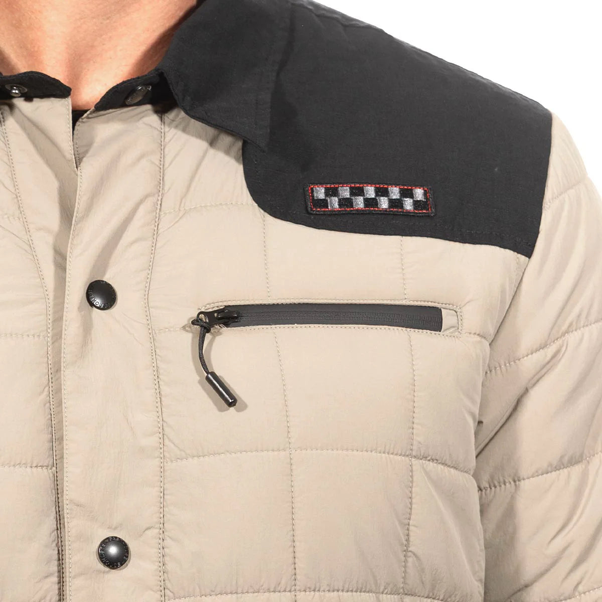 Logan Puffer Jacket Greige/Black