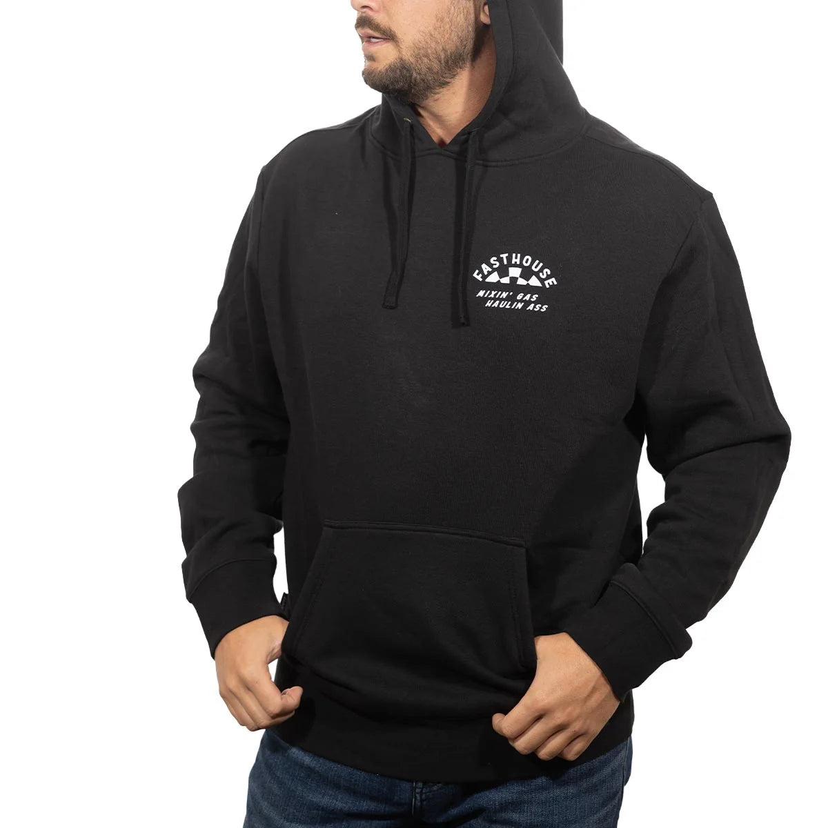 Oil Burner Hooded Pullover, Black