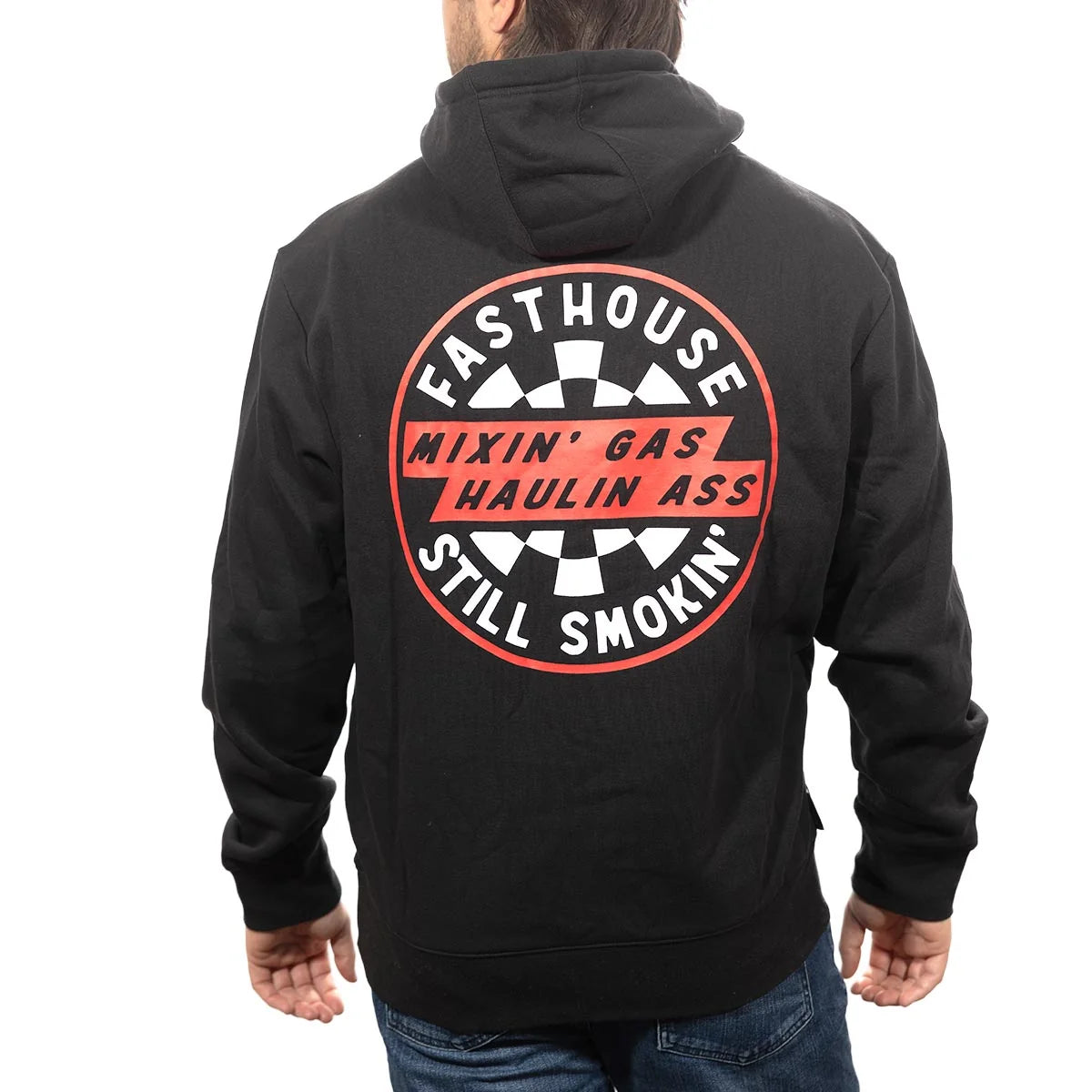 Oil Burner Hooded Pullover, Black