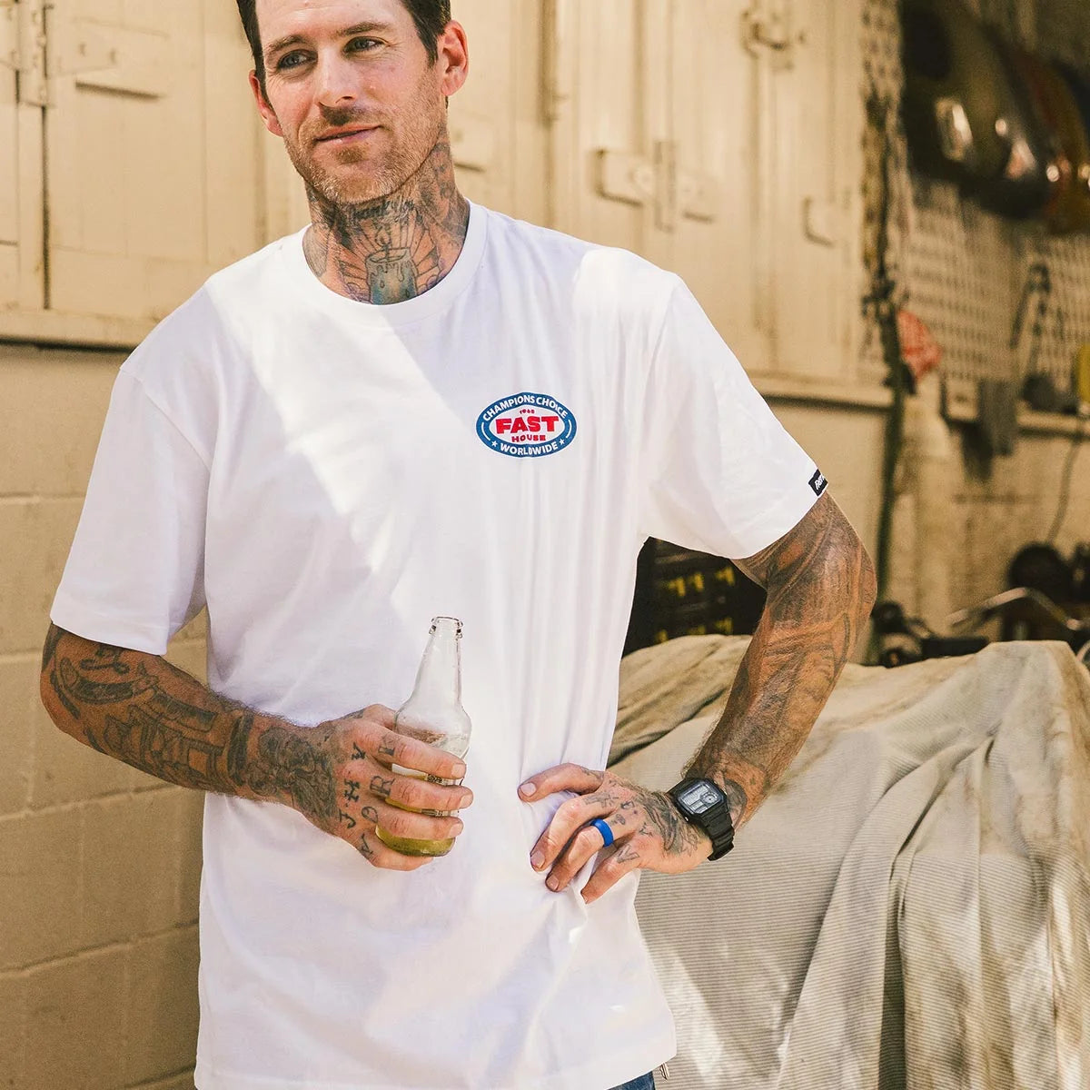 Petrol SS Tee White