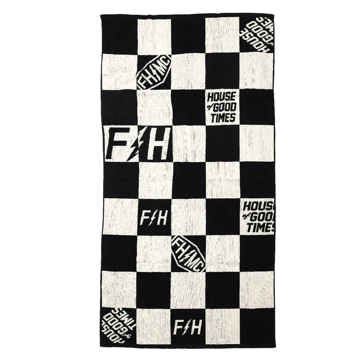Poolside Towel, Black/Off White