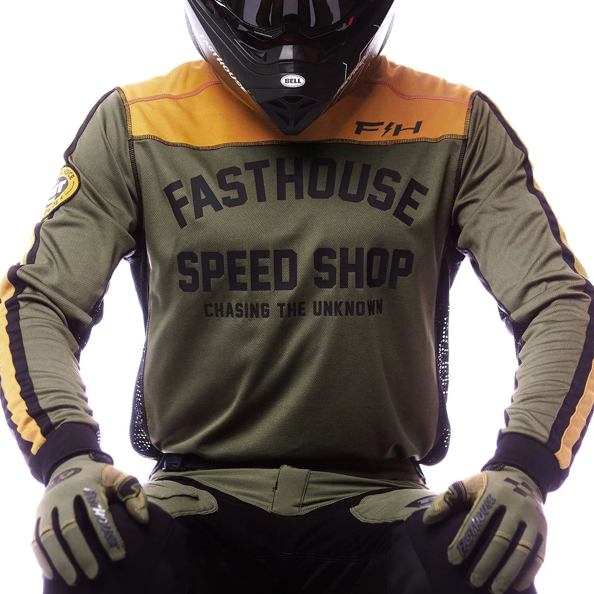 Sanguaro Petrol LS Jersey, Olive/Vintage Gold