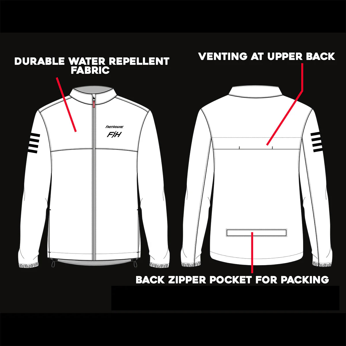 Tracker Packable Windbreaker, Black