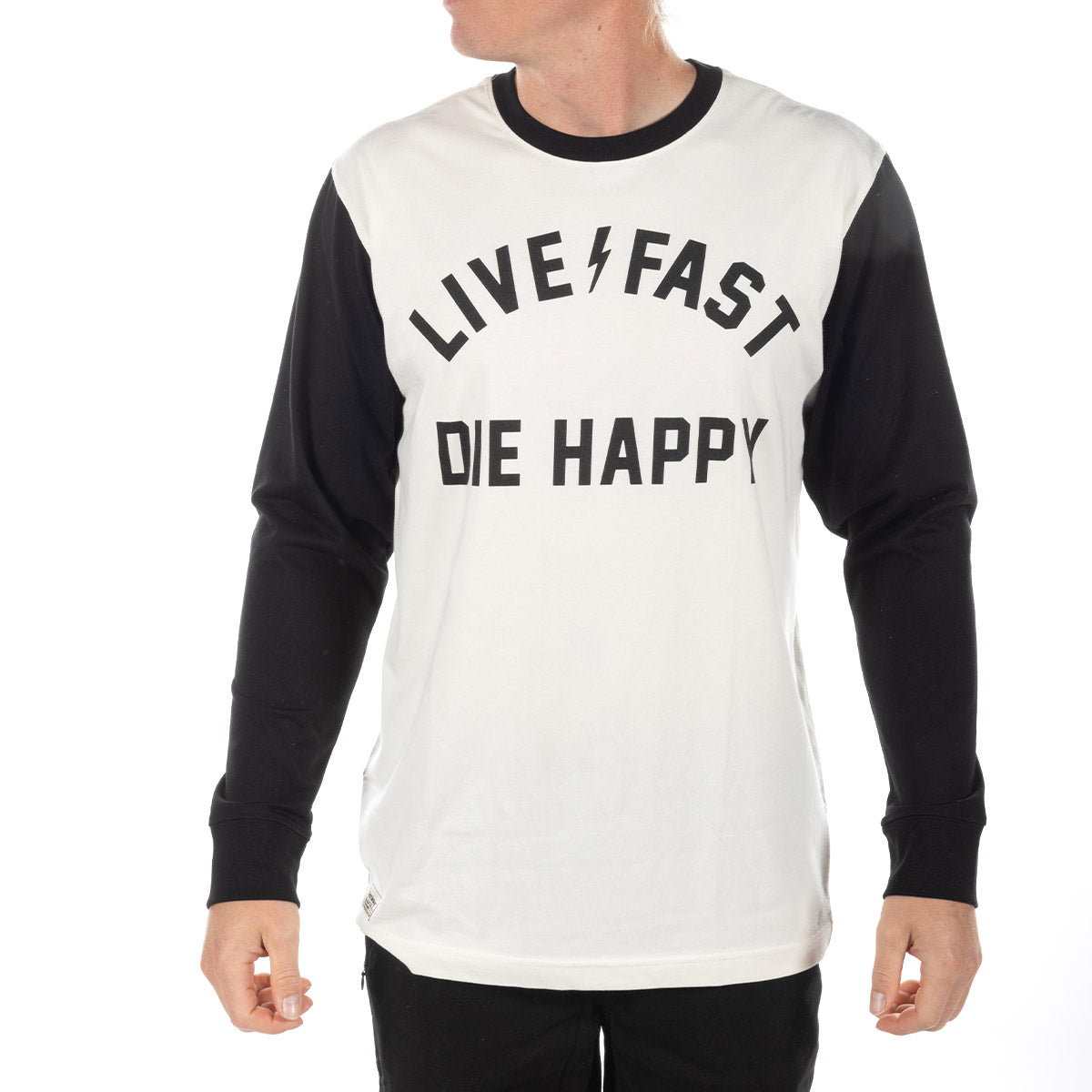 Sherwin Yarn Dye Long Sleeve Tee - Off White/Black