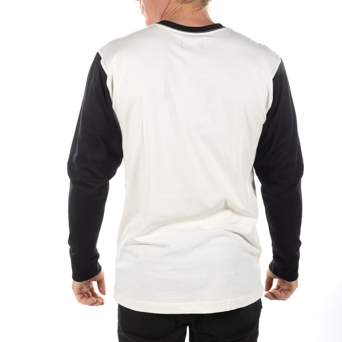 Sherwin Yarn Dye Long Sleeve Tee - Off White/Black