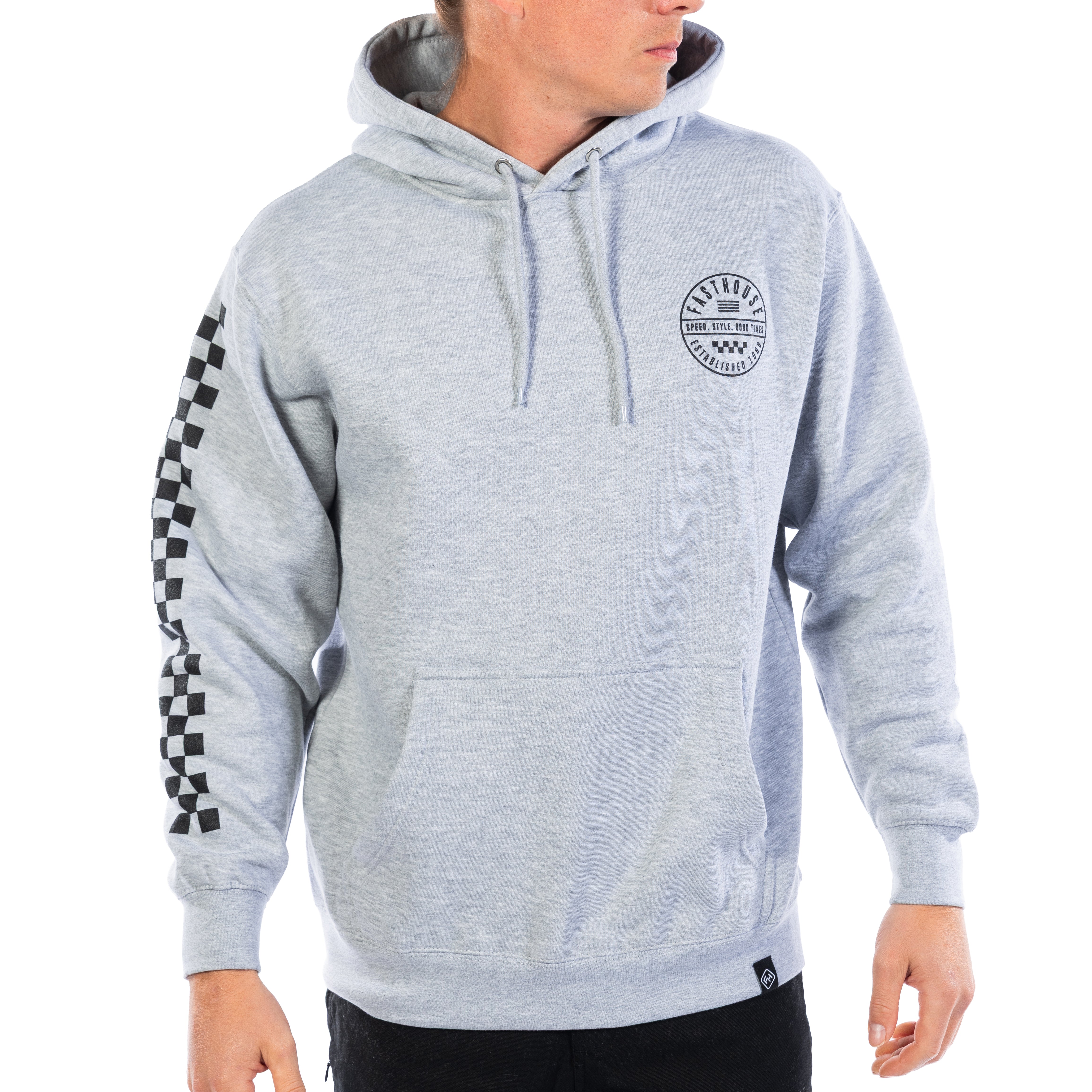 Statement Hooded Pullover - Heather Grey
