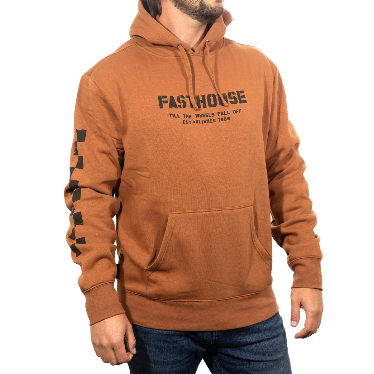 Torn Hooded Pullover, Rust