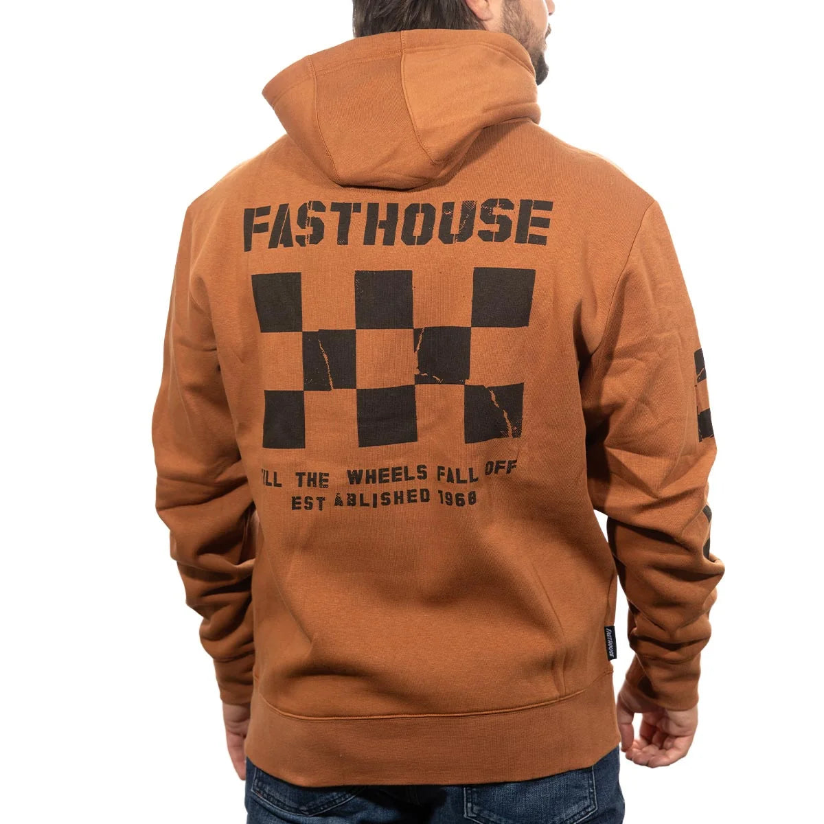 Torn Hooded Pullover, Rust