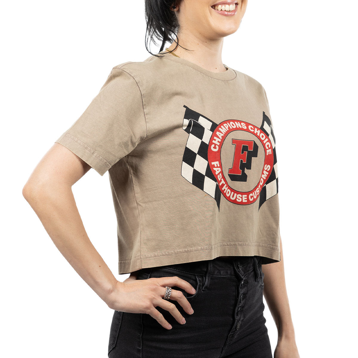 Women's Champions Choice Crop Tee - Stone Wash