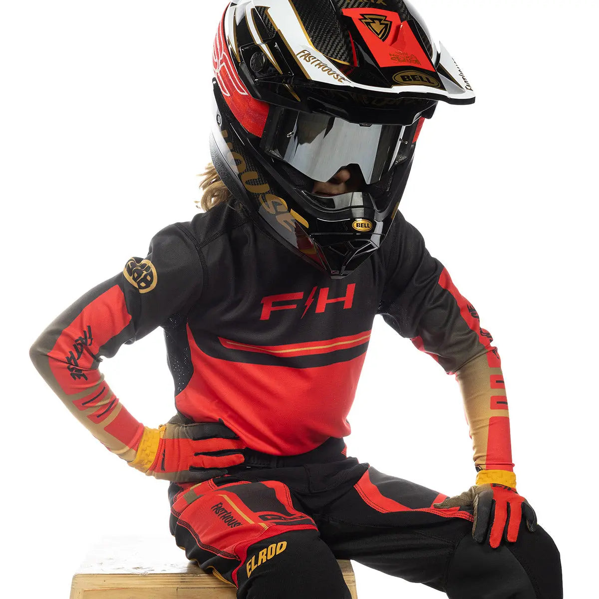 Youth Elrod React Jersey, Racing Red/Black