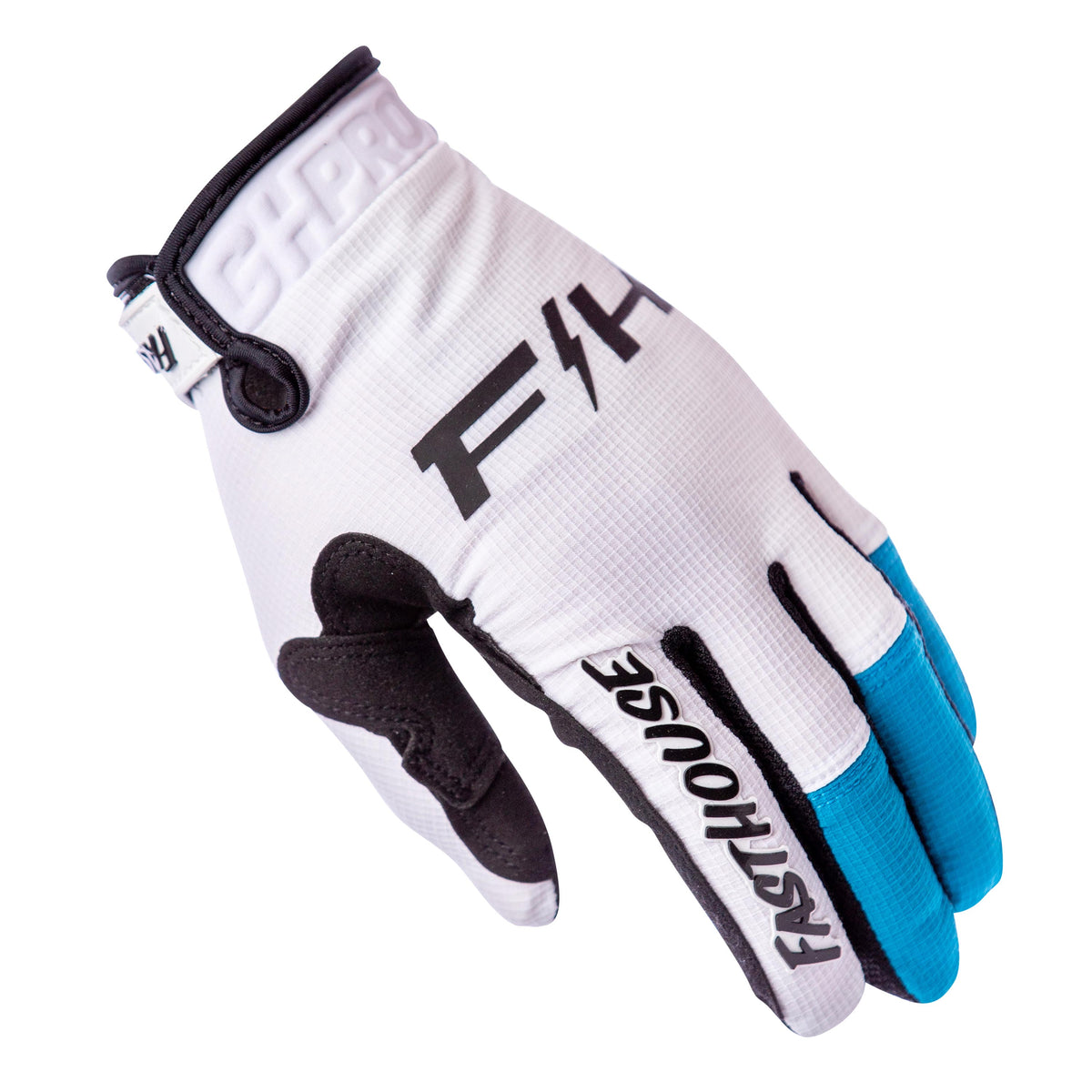 Grindhouse Pro Apex Glove, White/Electric Blue