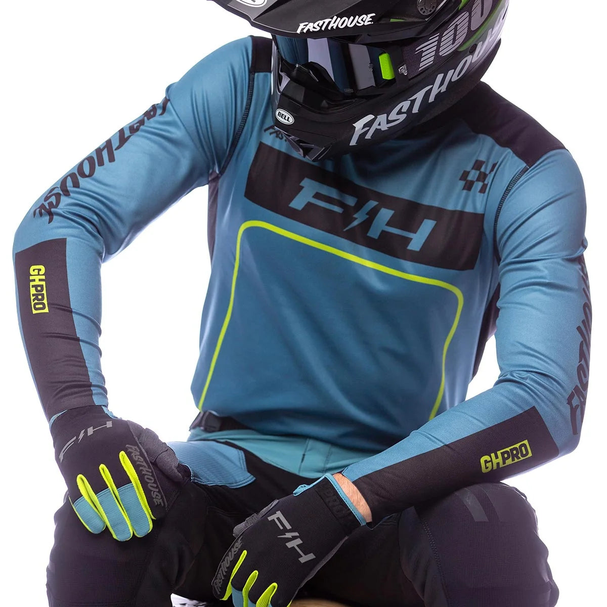 Grindhouse Pro Apex LS Jersey, Slate/Flo Green