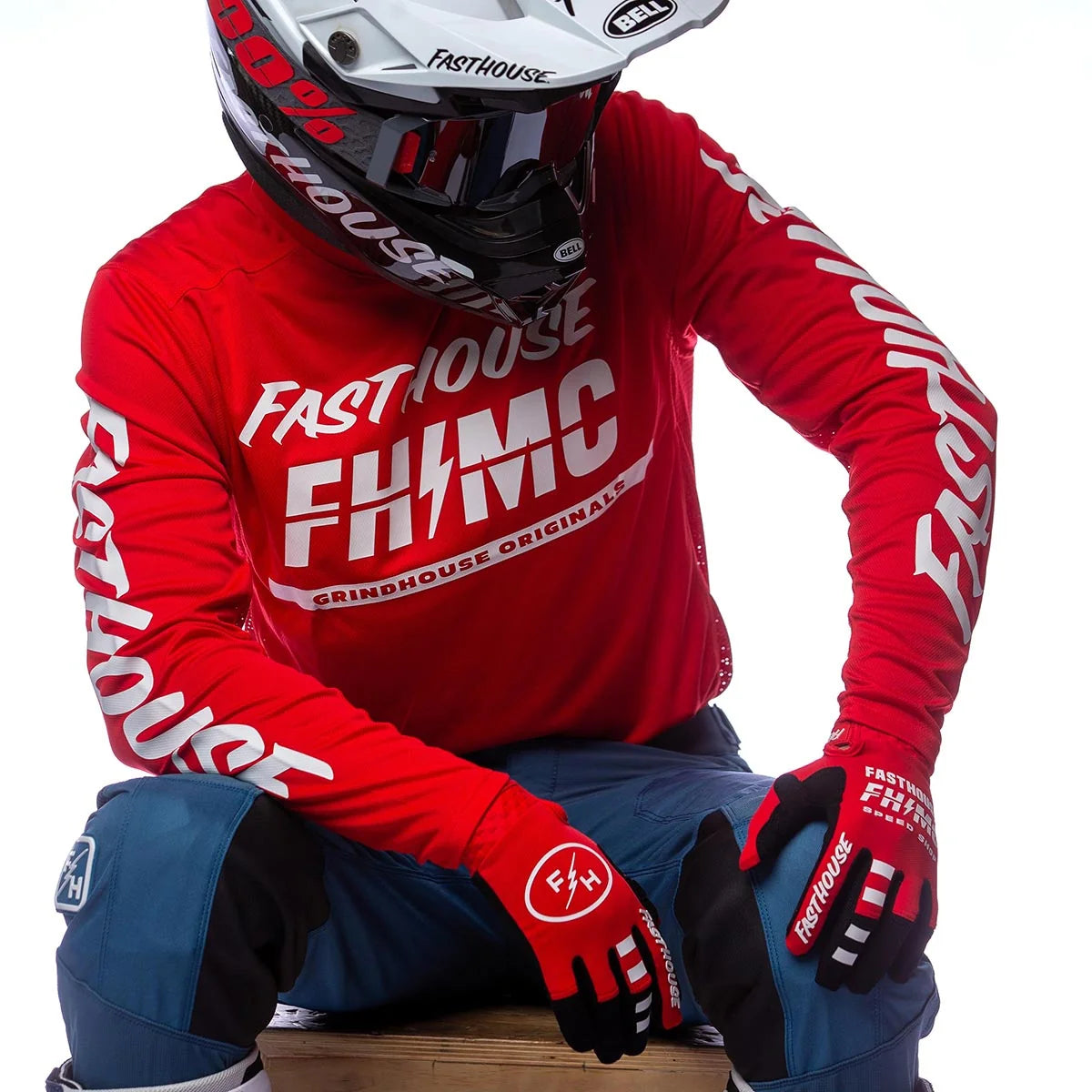Grindhouse Score LS Jersey, Red/White