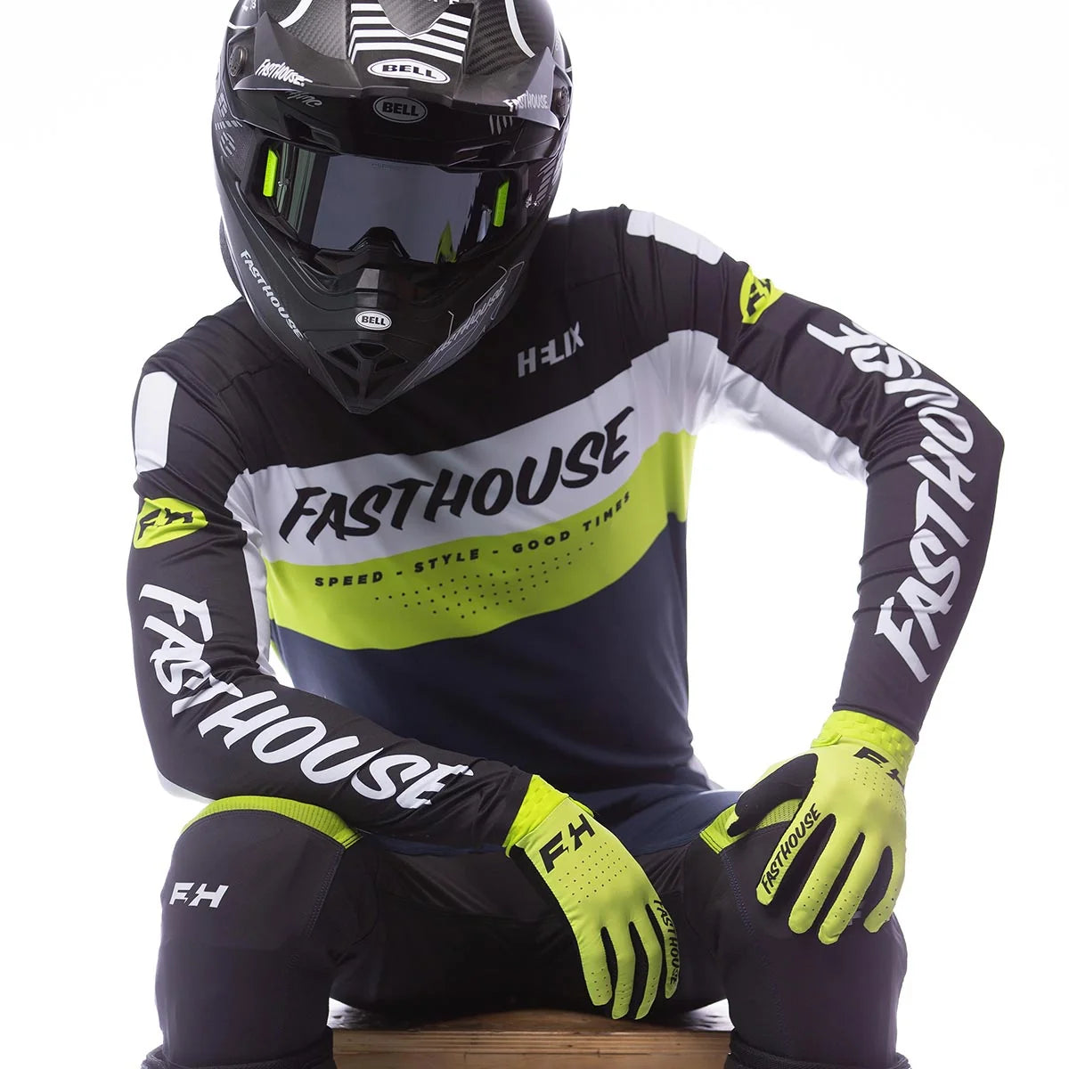 Helix Daytona LS Jersey, Black/Flo Green