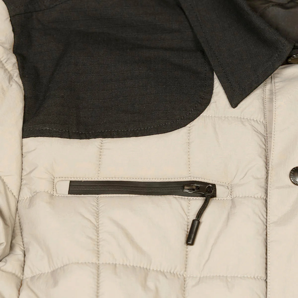 Logan Puffer Vest Greige/Black