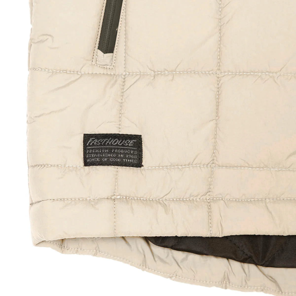 Logan Puffer Vest Greige/Black