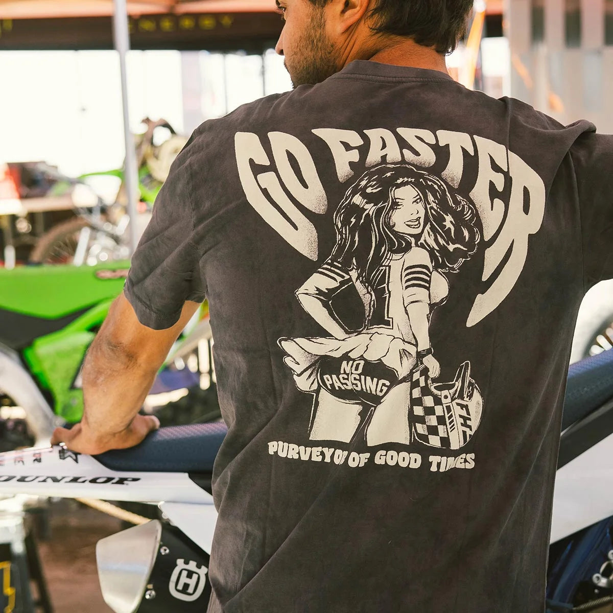 No Pass SS Tee, Black Crystal Wash