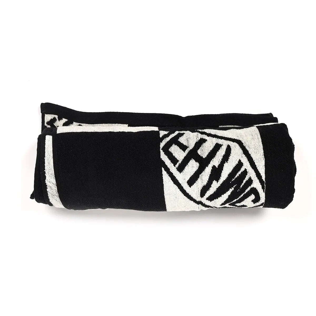 Poolside Towel, Black/Off White