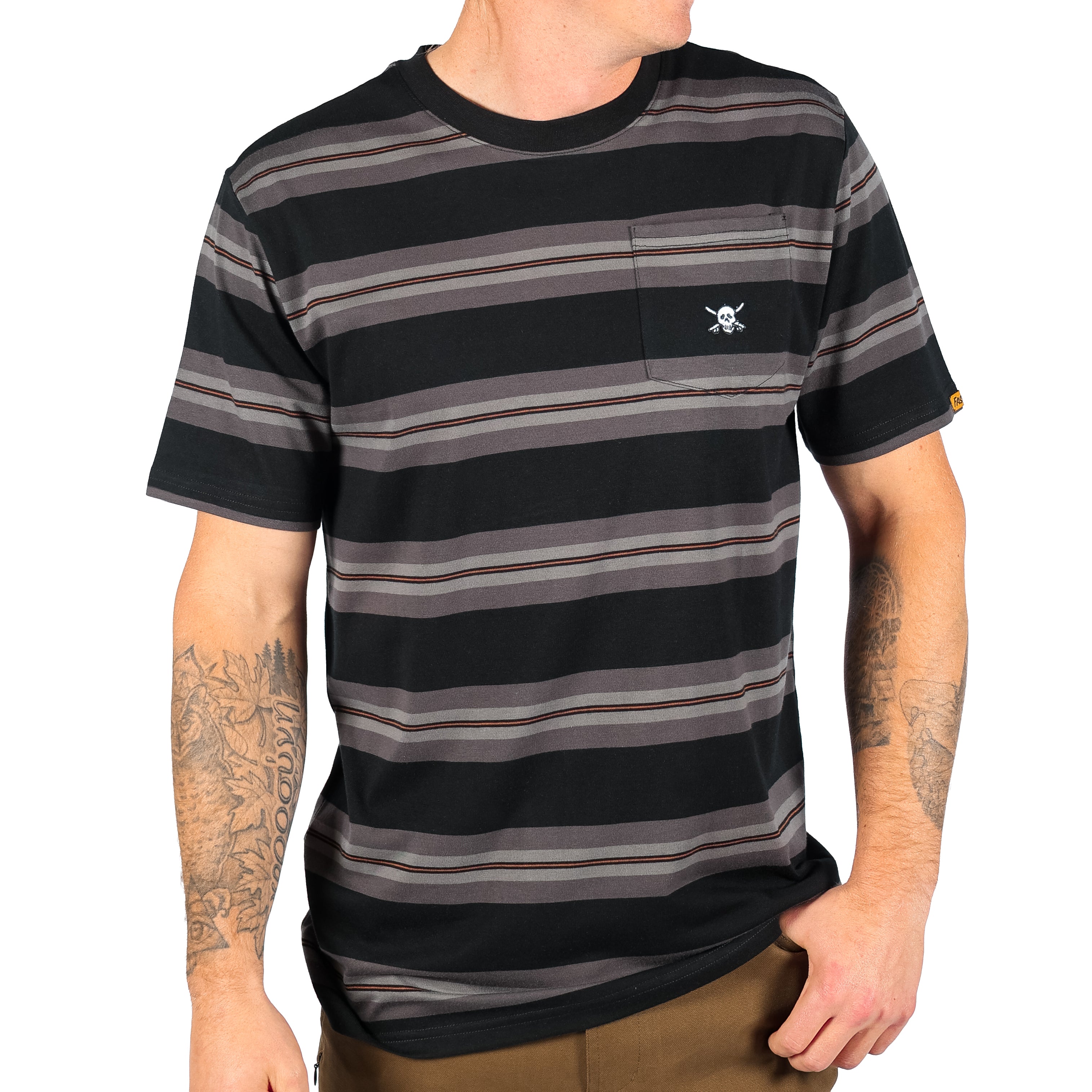 Rufus Stripe Yarn Dye Tee - Black/Gray