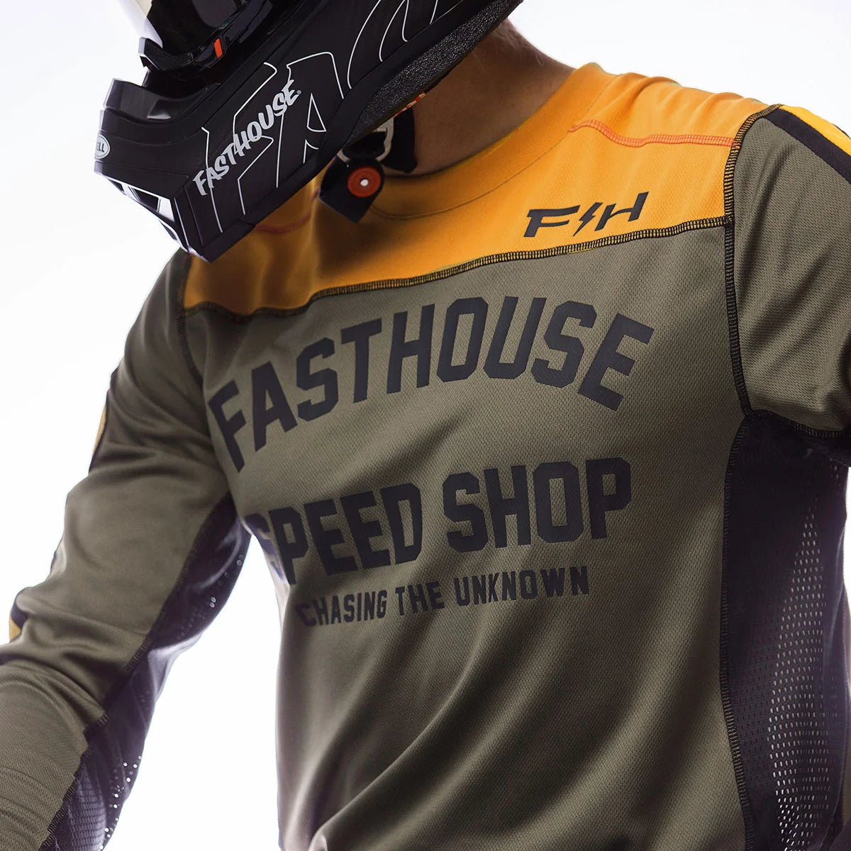 Sanguaro Petrol LS Jersey, Olive/Vintage Gold