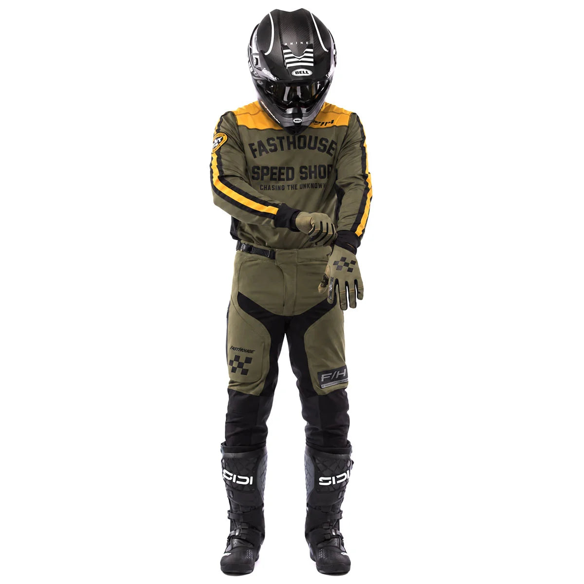 Sanguaro Petrol LS Jersey, Olive/Vintage Gold