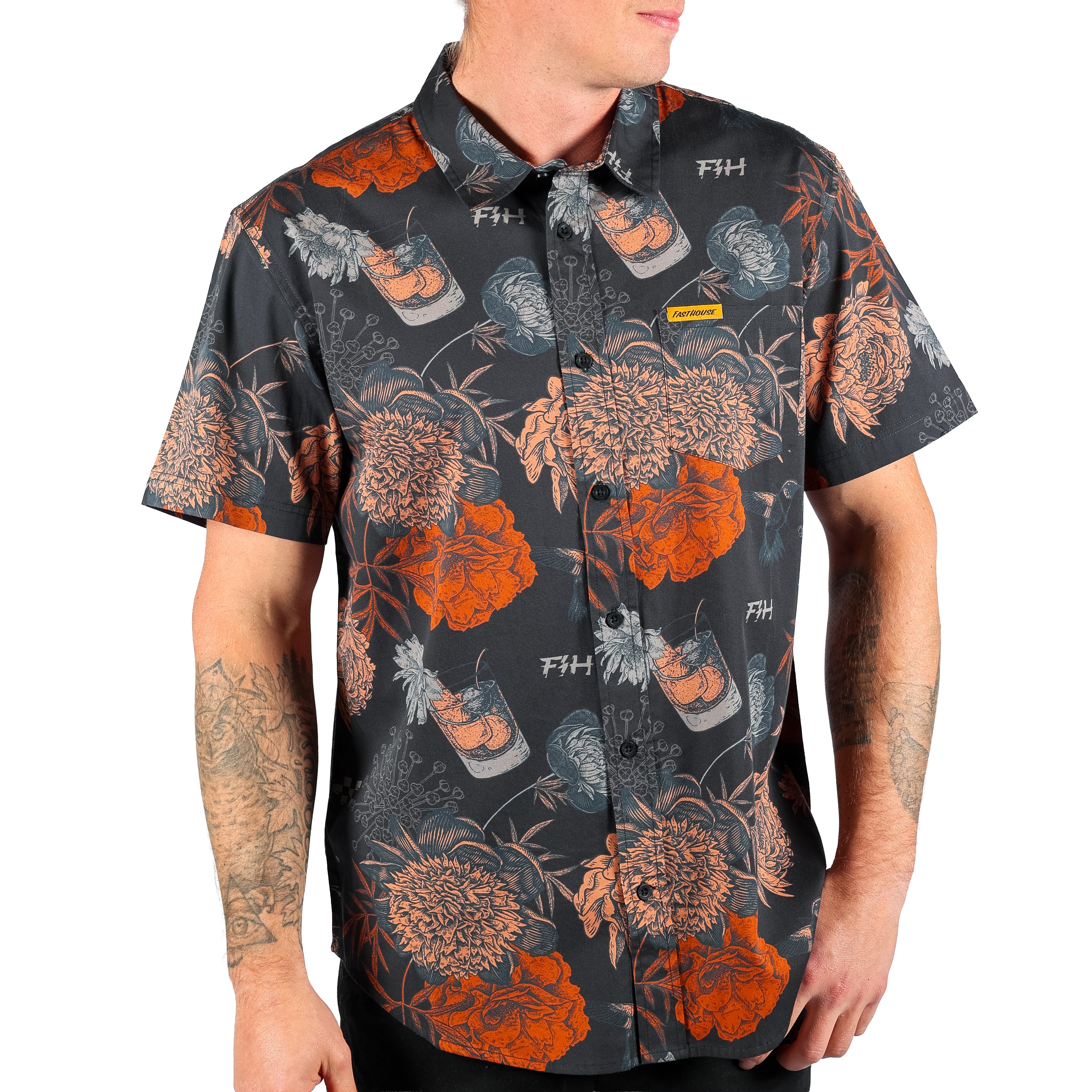 Scene Button Up Shirt - Vintage Black