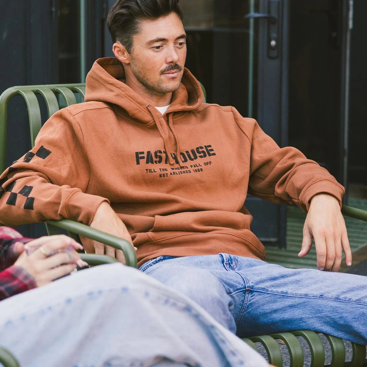 Torn Hooded Pullover, Rust
