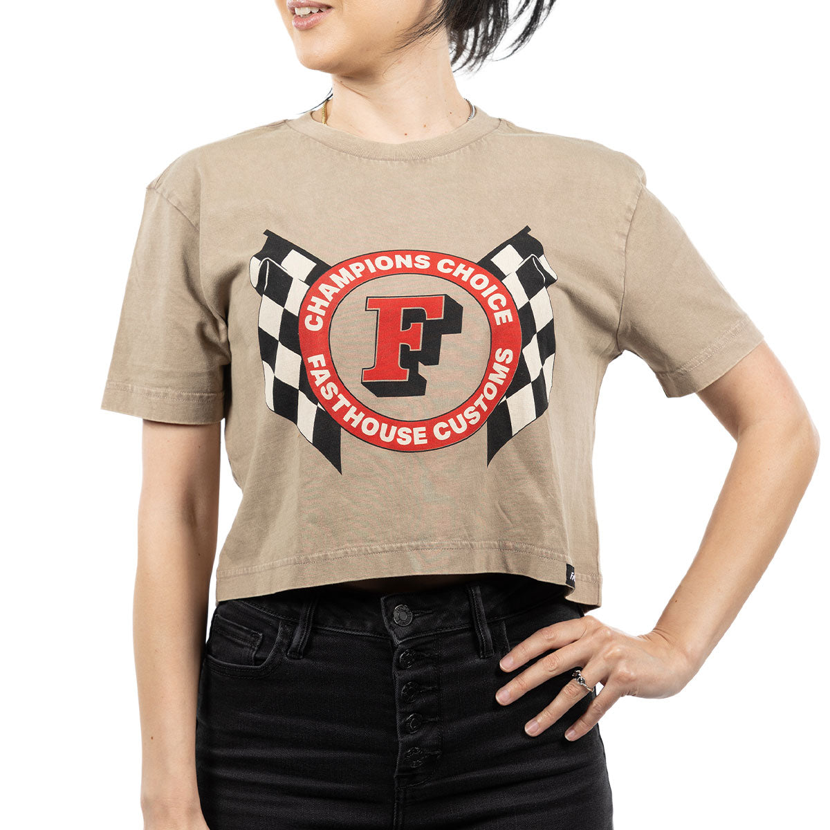 Women's Champions Choice Crop Tee - Stone Wash