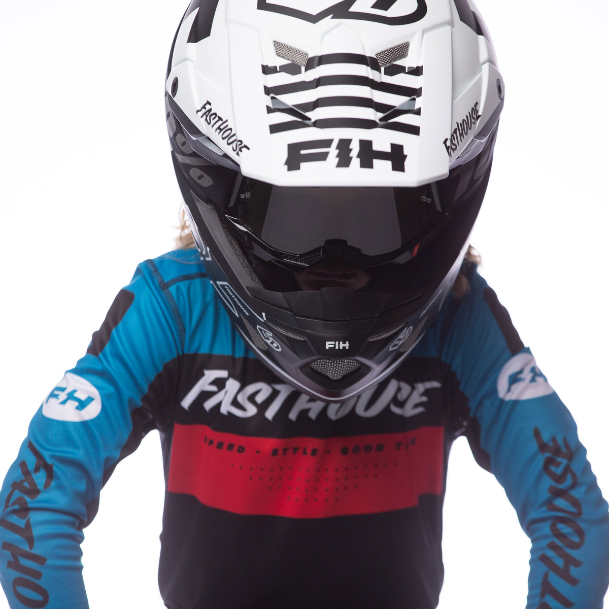 Youth Grindhouse Pro Daytona LS Jersey, Electric Blue/Black