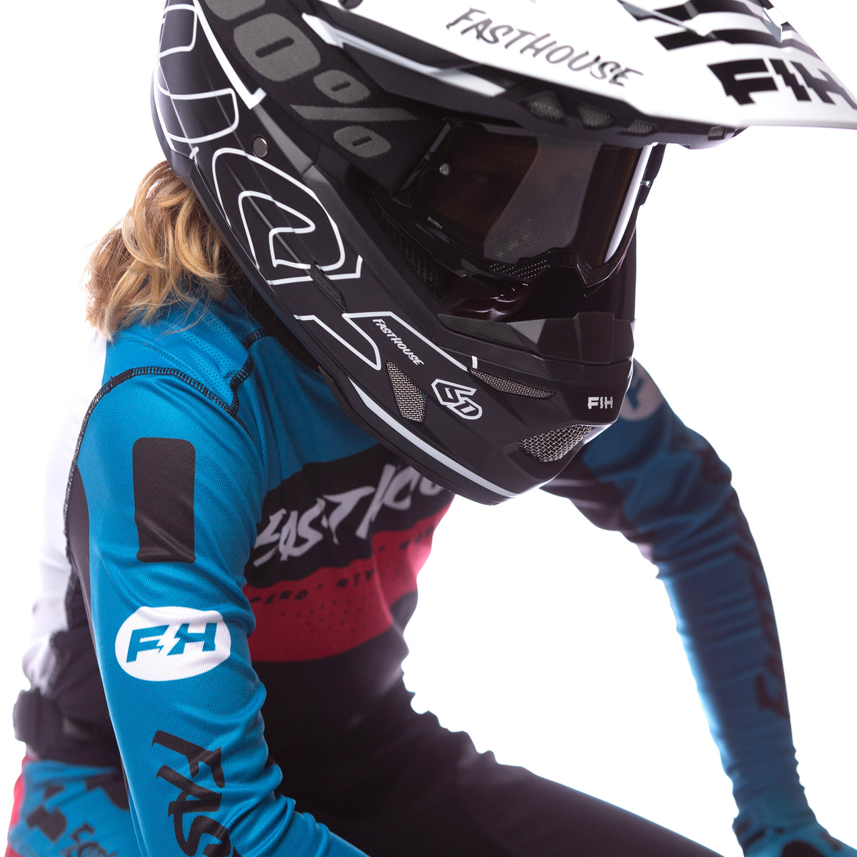 Youth Grindhouse Pro Daytona LS Jersey, Electric Blue/Black