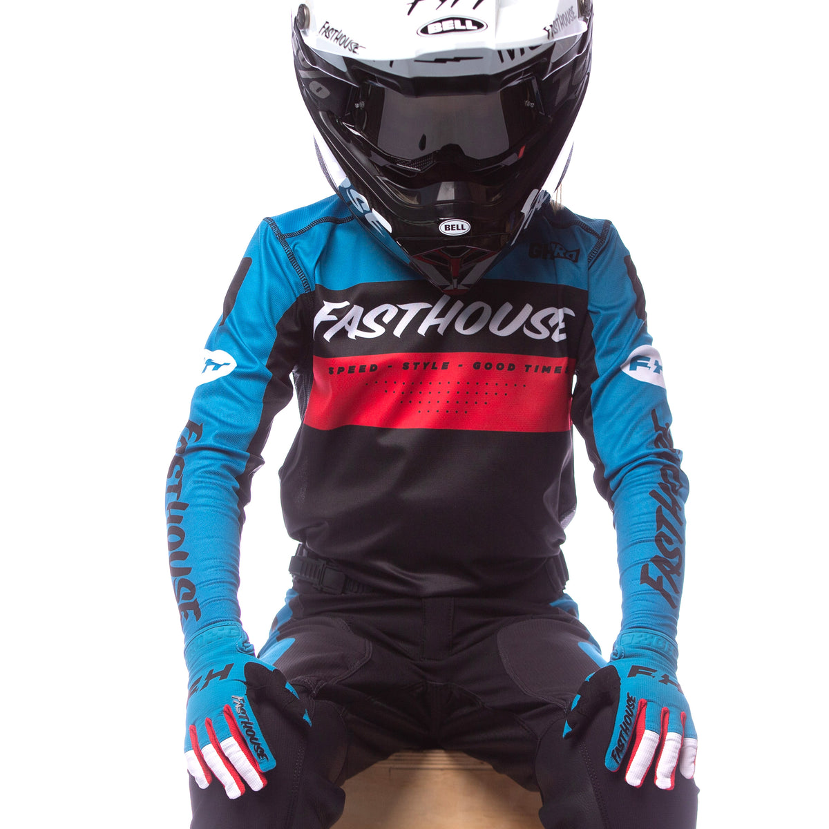 Youth Grindhouse Pro Daytona LS Jersey, Electric Blue/Black