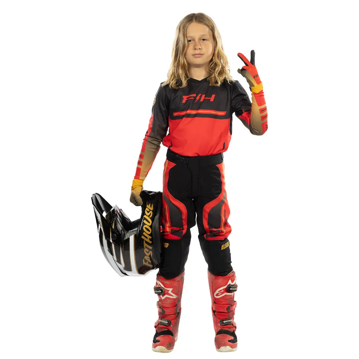 Youth Elrod React Jersey, Racing Red/Black